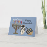 Cartes Pour Fêtes Annuelles Siberian Husky Chanukah Card Menorah Dreidel<br><div class="desc">Remembering family and friends during the Chanukah season is a wonderful way to keep in touch with the people you love and care about. J'ai fait un created these dog Chanukah cards with love and care and I am sure anyone who loves dogs will be delighted to receive them. You...</div>