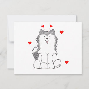 Cartes Pour Fêtes Annuelles Sibérie Husky Valentine Oars