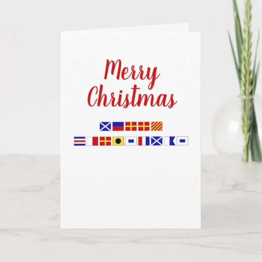 Cartes Pour Fêtes Annuelles Signal Nautique Drapeau Joyeux Noël (Devant)