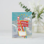 Cartes Pour Fêtes Annuelles Signe de motel de vacances (Debout devant)