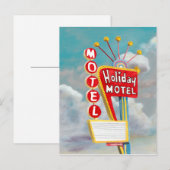 Cartes Pour Fêtes Annuelles Signe de motel de vacances (Devant / Derrière)