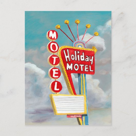 Cartes Pour Fêtes Annuelles Signe de motel de vacances (Devant)