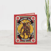 Cartes Pour Fêtes Annuelles Signe de Noël de Krampus portant des jouets (Devant)
