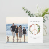 Cartes Pour Fêtes Annuelles Signe de paix botanique en bois Amour Joie Photo d (Debout devant)