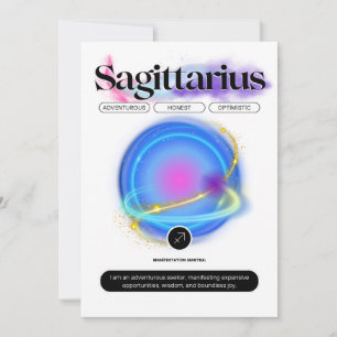 Cartes Pour Fêtes Annuelles Signe moderne Zodiac Sagittarius Citation Élément 