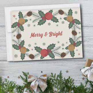Cartes Pour Fêtes Annuelles Signets et cônes de pin - Joyeux et lumineux