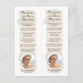 Cartes Pour Fêtes Annuelles Signets funéraires commémoratifs sur mesure esthét (Dos)