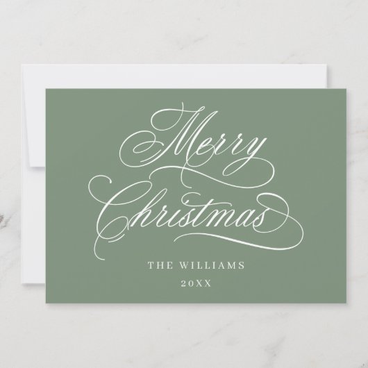 Cartes Pour Fêtes Annuelles Silencieux Romantique Joyeux Noël Script plat (Devant)