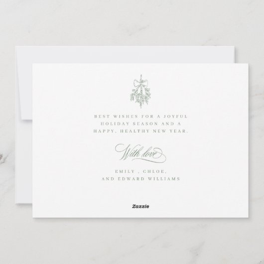 Cartes Pour Fêtes Annuelles Silencieux Romantique Joyeux Noël Script plat (Dos)