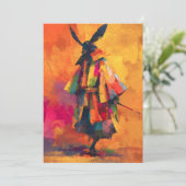 Cartes Pour Fêtes Annuelles Silhouette Abstraite du guerrier de Samurai (Debout devant)