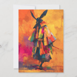 Cartes Pour Fêtes Annuelles Silhouette Abstraite du guerrier de Samurai
