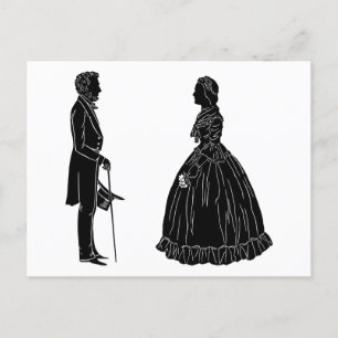 Cartes Pour Fêtes Annuelles silhouette d'abraham lincoln et de mary todd linco