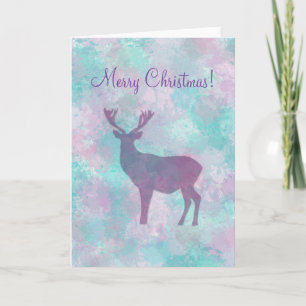 Cartes Pour Fêtes Annuelles Silhouette de cerf Simple abstrait Winter Mignonne