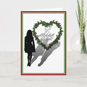 Cartes Pour Fêtes Annuelles Silhouette de la femme disparue homme Noël