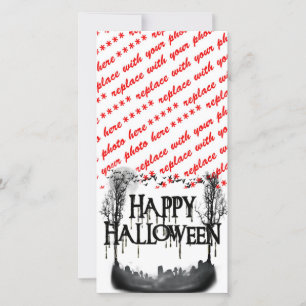 Cartes Pour Fêtes Annuelles Silhouette de la scène du cimetière d'Halloween