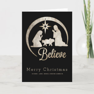 Cartes Pour Fêtes Annuelles Silhouette de nativité de Noël