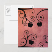 Cartes Pour Fêtes Annuelles Silhouette de pomme pour Roch Hachana (Devant / Derrière)