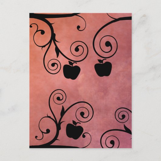 Cartes Pour Fêtes Annuelles Silhouette de pomme pour Roch Hachana (Devant)