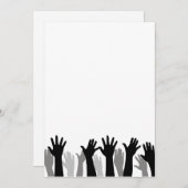 Cartes Pour Fêtes Annuelles Silhouette des mains levées, levage de mains, prot (Devant / Derrière)