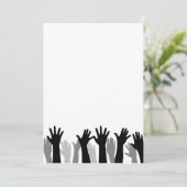 Cartes Pour Fêtes Annuelles Silhouette des mains levées, levage de mains, prot (Debout devant)