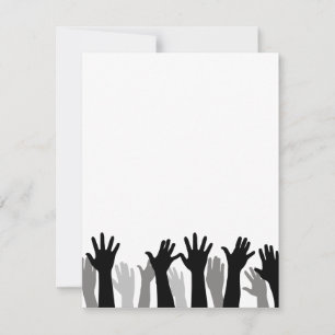 Cartes Pour Fêtes Annuelles Silhouette des mains levées, levage de mains, prot