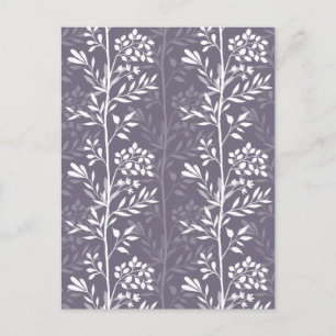Cartes Pour Fêtes Annuelles Silhouette Florale Élégante Lavande Violet Minimal