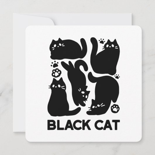 Cartes Pour Fêtes Annuelles Silhouettes de chat noir - Design félin mignon (Devant)