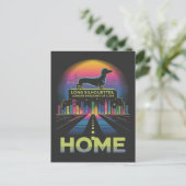 Cartes Pour Fêtes Annuelles Silhouettes de teckel longs, ombres plus longues d (Debout devant)
