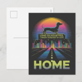 Cartes Pour Fêtes Annuelles Silhouettes de teckel longs, ombres plus longues d (Devant / Derrière)