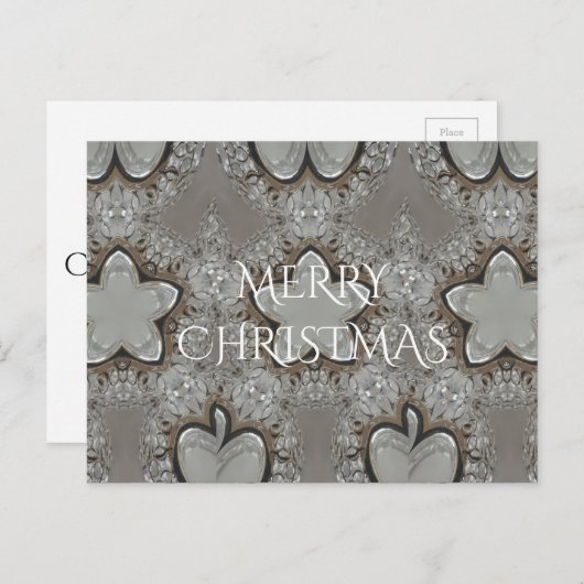 Cartes Pour Fêtes Annuelles Silver blanc gris brillant étoile Joyeux Noël (Devant / Derrière)