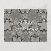Cartes Pour Fêtes Annuelles Silver blanc gris brillant étoile Joyeux Noël (Devant)