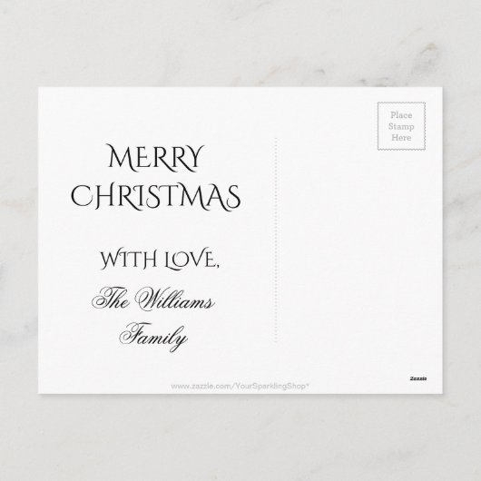 Cartes Pour Fêtes Annuelles Silver blanc gris brillant étoile Joyeux Noël (Dos)