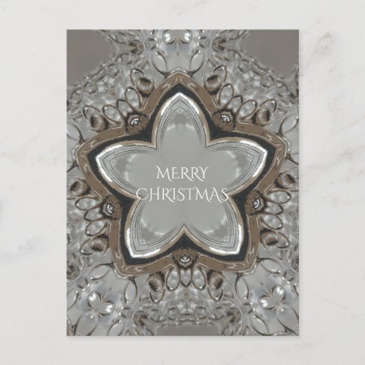 Cartes Pour Fêtes Annuelles Silver blanc gris brillant étoile Joyeux Noël (Devant)
