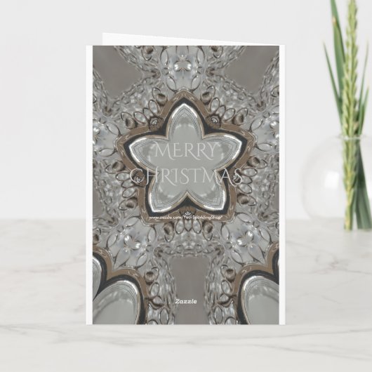 Cartes Pour Fêtes Annuelles Silver blanc gris brillant étoile Joyeux Noël (Dos)