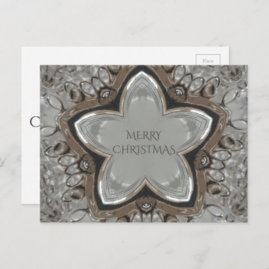 Cartes Pour Fêtes Annuelles Silver blanc gris brillant étoile Joyeux Noël (Devant / Derrière)