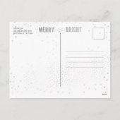 Cartes Pour Fêtes Annuelles Silver et blanc Flocon de neige Joyeux et brillant (Dos)