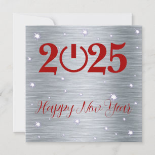 Cartes Pour Fêtes Annuelles Silver greeting card Merry Christmas New Year