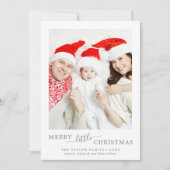 Cartes Pour Fêtes Annuelles Silver minimal Joyeux Petit Naissance de Noël (Devant)