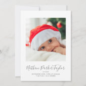 Cartes Pour Fêtes Annuelles Silver minimal Joyeux Petit Naissance de Noël (Dos)