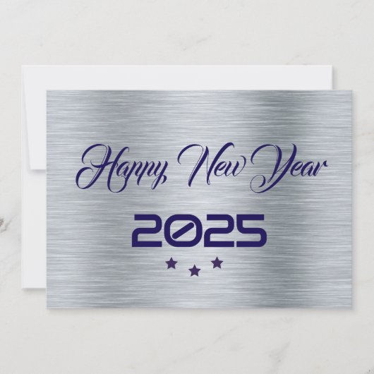 Cartes Pour Fêtes Annuelles Silver purple wish card New Year with tree stars (Devant)