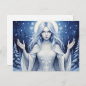 Cartes Pour Fêtes Annuelles SilverSnowQueen (Devant / Derrière)