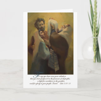 Cartes Pour Fêtes Annuelles Simeon bénissant Jésus dans le temple