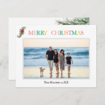 Simple 1 photo coloré Joyeux Noël