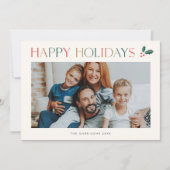 Cartes Pour Fêtes Annuelles Simple 2 photo coloré heureux (Devant)