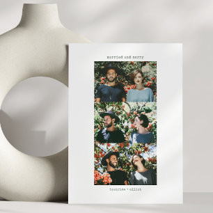 Cartes Pour Fêtes Annuelles Simple 3 Photo Collage Noir et Blanc Noël