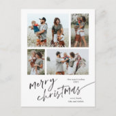 Cartes Pour Fêtes Annuelles Simple 4 photo Collage Script Joyeux Noël (Devant)