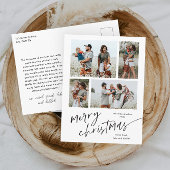 Cartes Pour Fêtes Annuelles Simple 4 photo Collage Script Joyeux Noël
