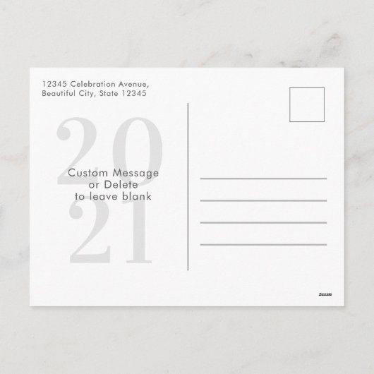 Cartes Pour Fêtes Annuelles Simple Adieu Vingt-Vingt Heureux Nouvel An Photo (Dos)