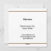 Cartes Pour Fêtes Annuelles Simple ajout minimal du nom de texte du logo (Dos)