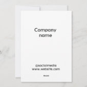 Cartes Pour Fêtes Annuelles Simple ajout minimal du nom de texte du logo (Dos)